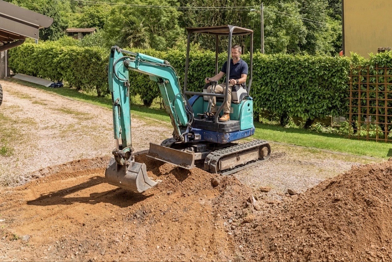 Terrassement et nivellement de terrain avant travaux